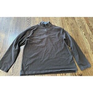 J. Crew Sueded Jersey 1/4 Zip 100% Cotton Pullover Sweatshirt Men's XL Brown EUC